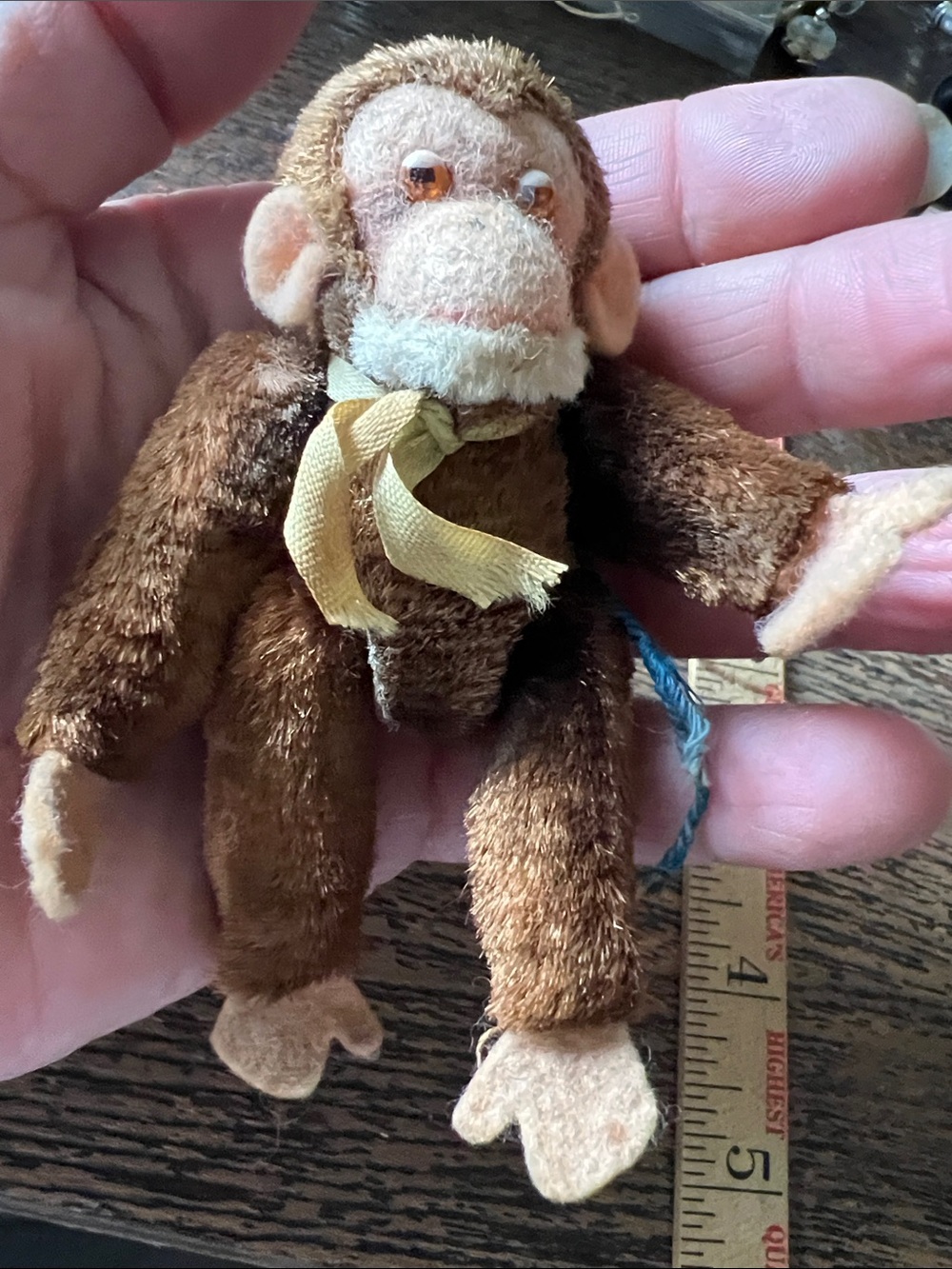 Vintage mini Mohair Jocko monkey stuffed animal